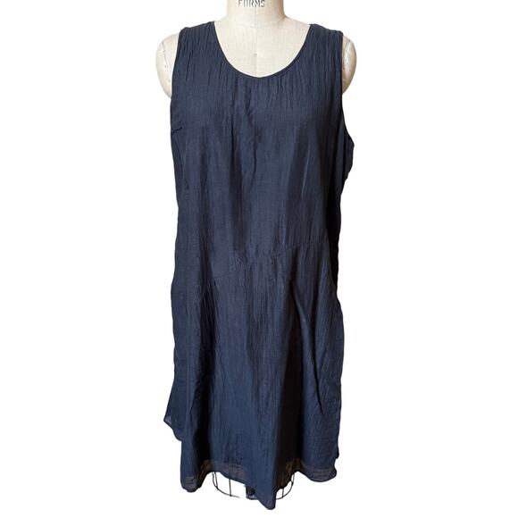 J. Jill Silk/ Cotton Black Textured Knee-Length Sheath Dress Size Large - Picture 1 of 6